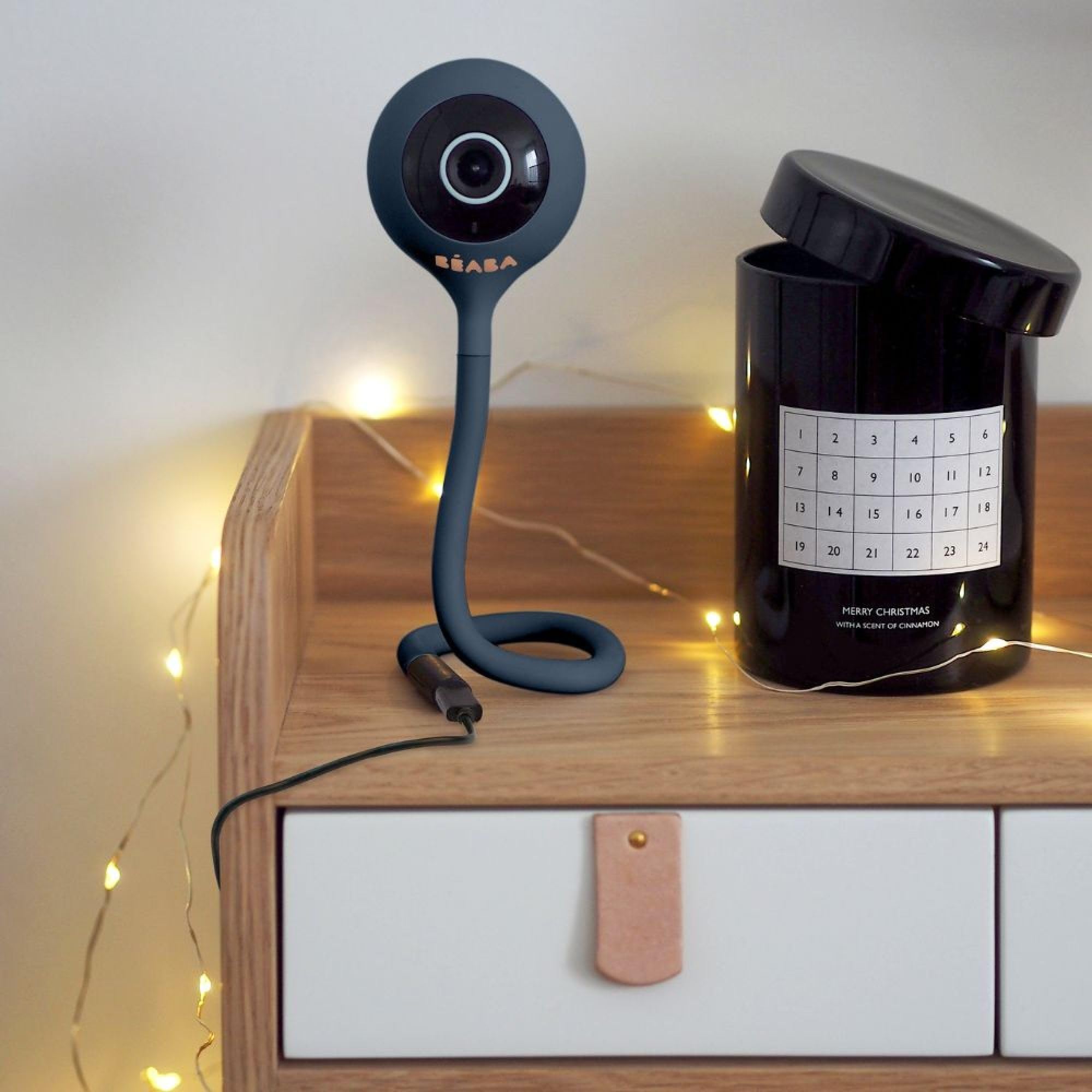 Béaba, Ecoute Bébé Vidéo, Babyphone Zen Connect, Caméra Full HD 1090p, Talkie-Walkie, Longue Portée, Connexion Mobile et WiFi, Berceuses, Tige Flexible, Night Blue