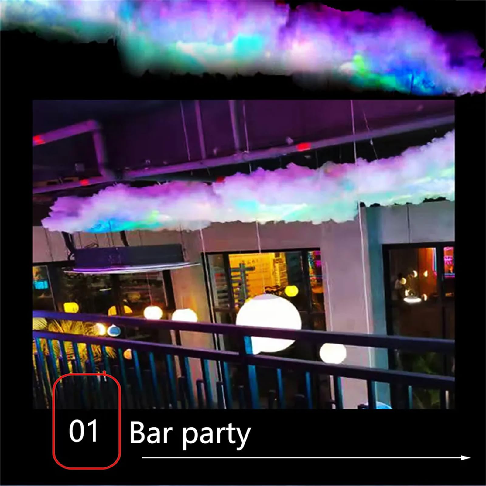 Luz LED de nube de trueno, luz de nube 3D gigante, lámpara de noche de atmósfera de control de aplicación, lámpara de nube de trueno creativa de bricolaje, luz de nubes RGB para decoración ( 20m)