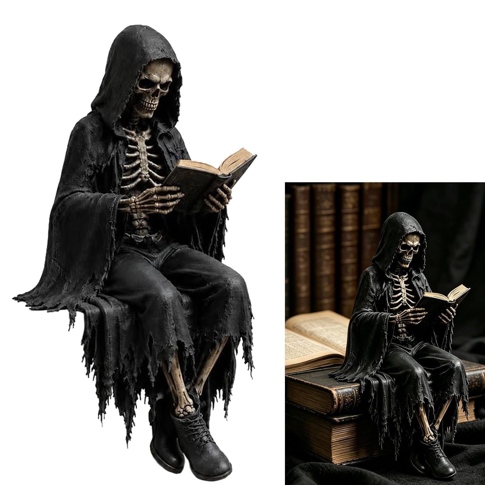 Skull Reaper Gothic Figurines Halloween Ornaments, Gothic Home Decor