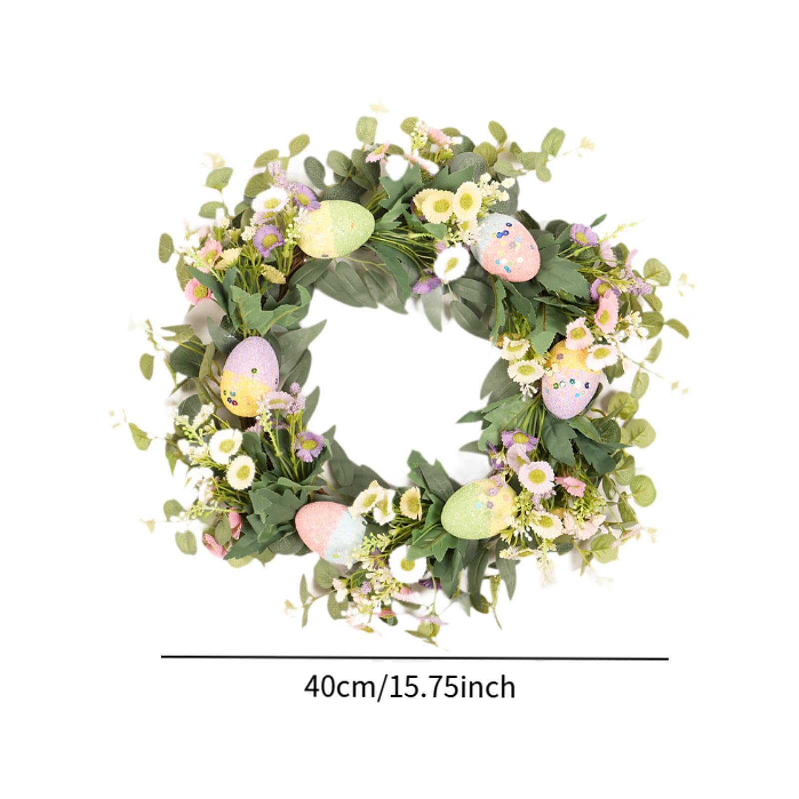 Ghirlanda Pasquale Corona Fiori Artificiale Margherita Rotonda Fatto a Mano Ghirlanda Sospesa per Porta Parete Camera da Letto Cucina