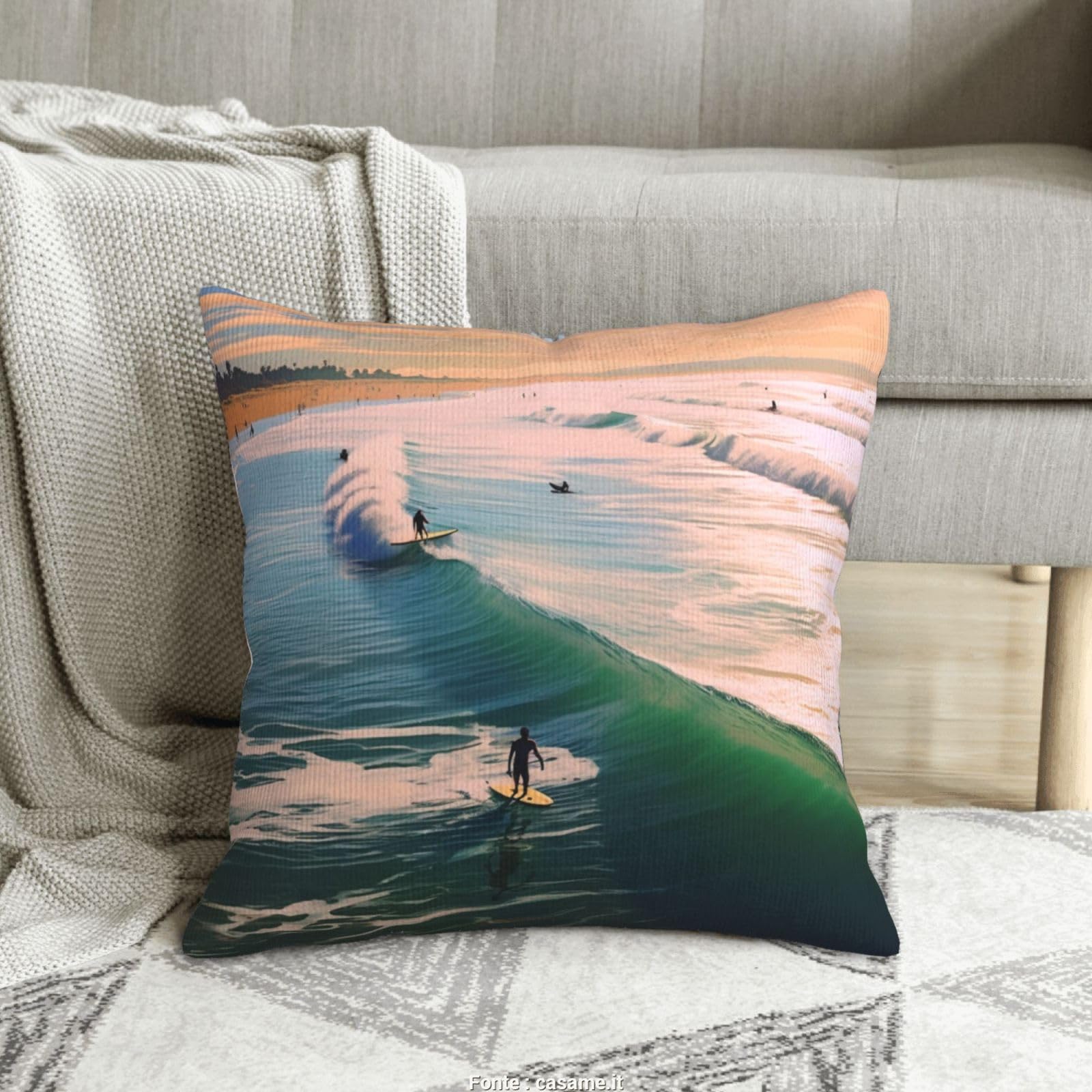 Housses de coussin velours côtelé carré déco lit canapé voiture