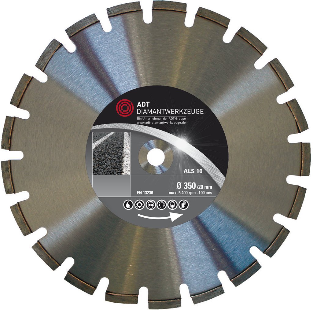 Disco de corte de diamante para asfalto como 10 estándar, diámetro 400 mm, 20,0 mm