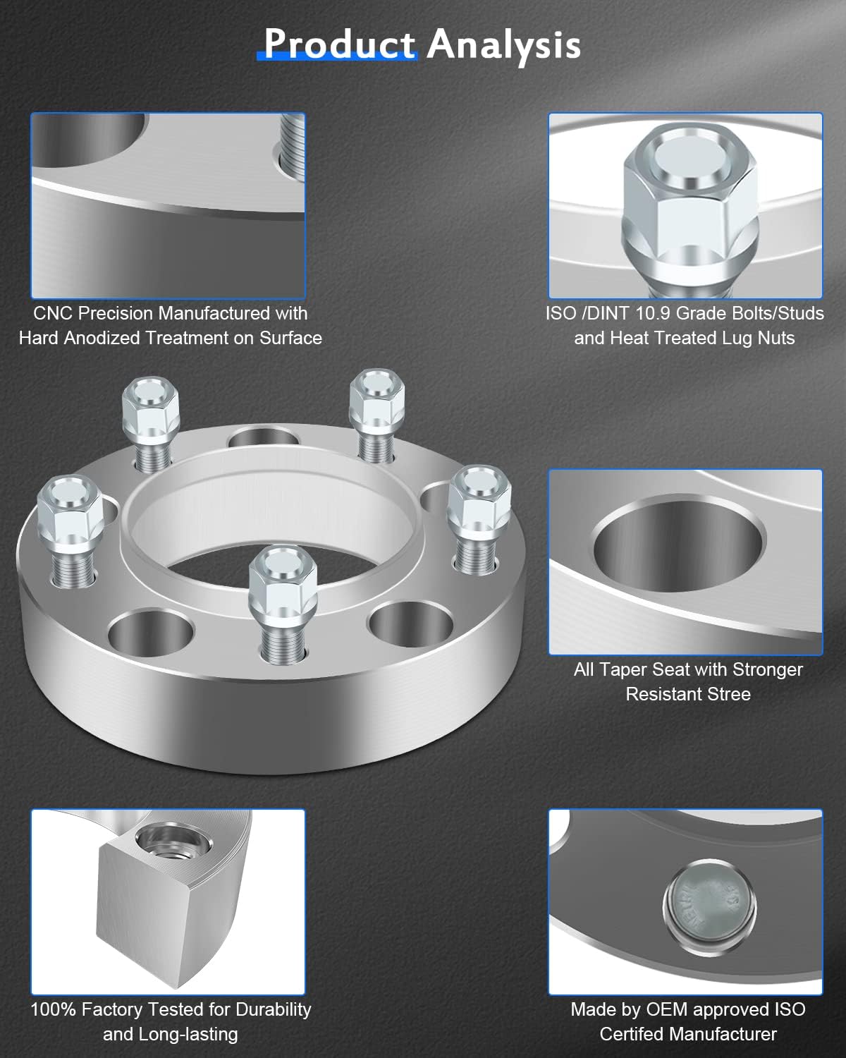 ECCPP 5lug Wheel Spacers for Tundra 5x5.9/5x150 Hubcentric Wheel Spacers 1.5inch 98-07 for LX470 08-22 for Sequoia 07-21 for Tundra-2PCS