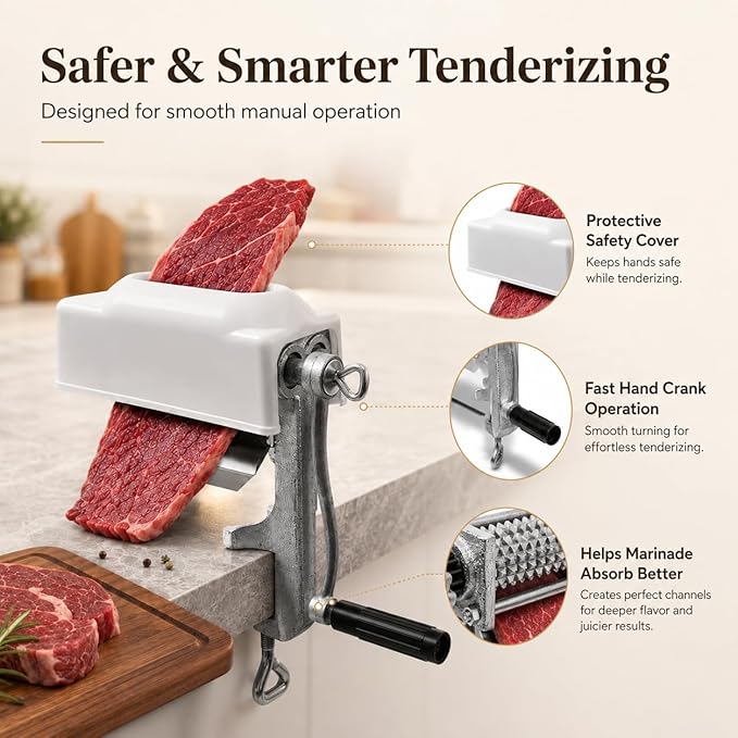 Ablandador de Carne Manual de Hierro Fundido con Cuchilla miniatura 5