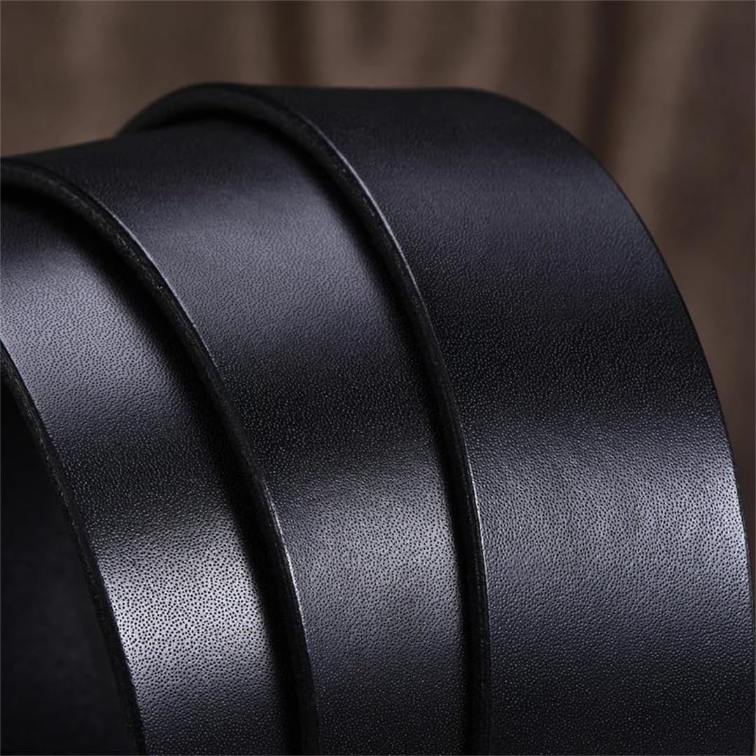 Yeuyyben Cinturón de piel auténtica para hombre con hebilla de metal, estilo casual, para negocios