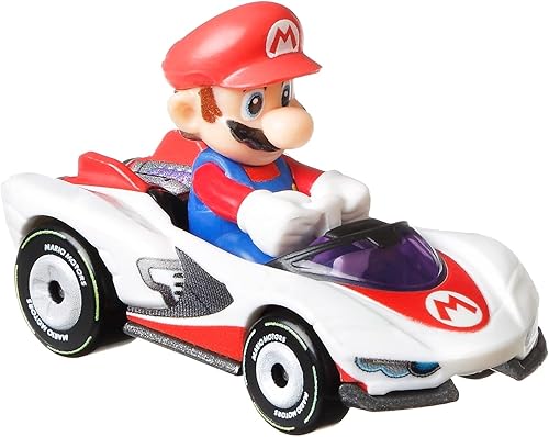 Miniatura 3 de Hot Wheels Mario Kart Mario con P-Wing Racer, GJH62