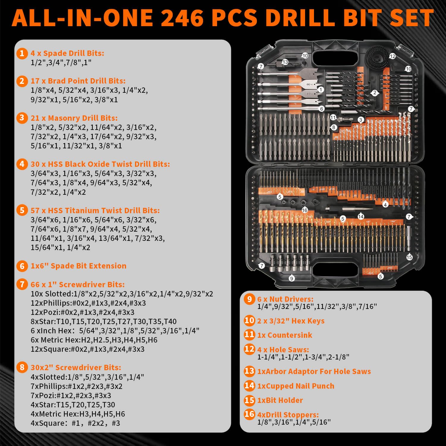 ENERTWIST 246PC Drill Bit Set - Ultimate DIY Tool -2 ENERTWIST 246PC Drill Bit Set - Ultimate DIY Tool -2