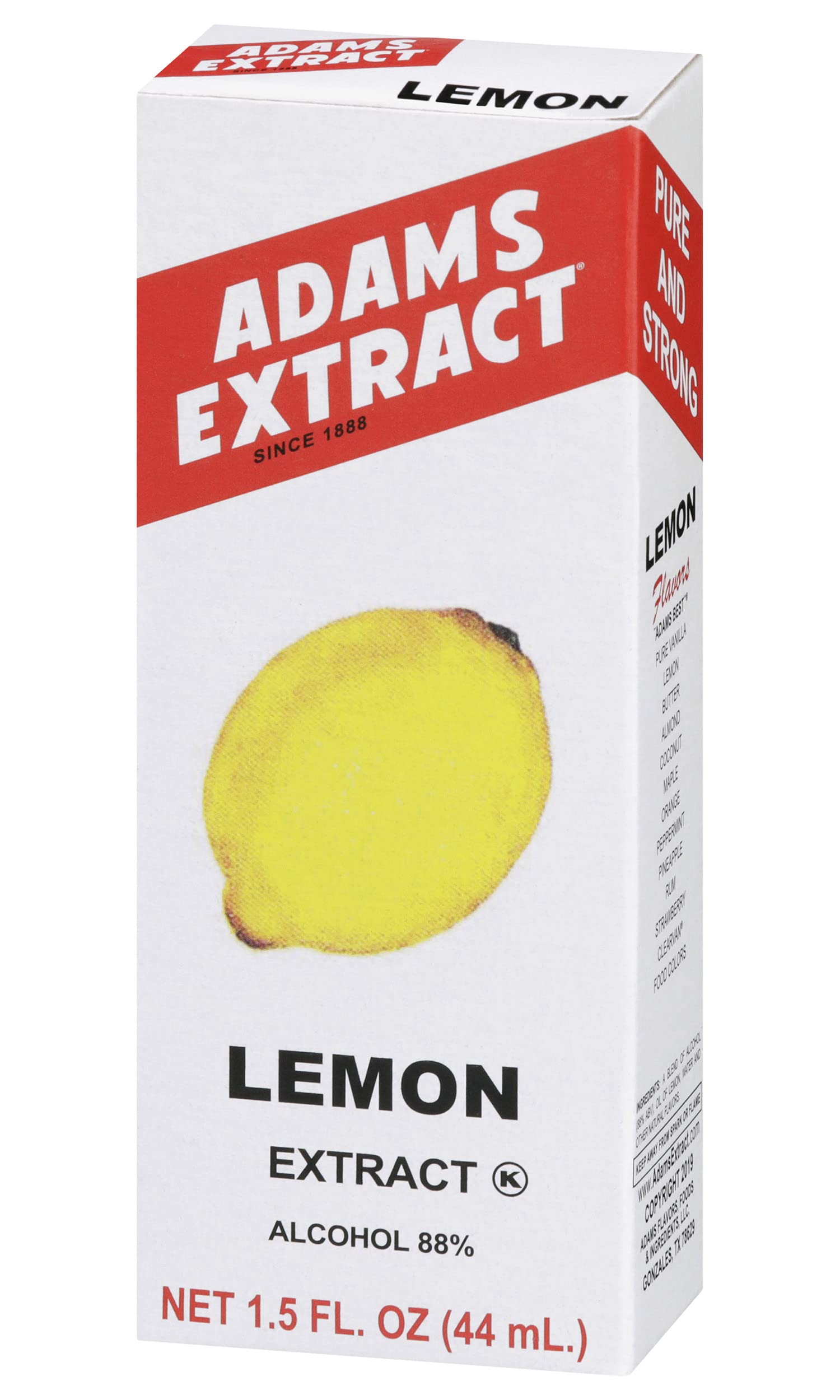 Adams Extract Flavoring 1.5oz Bottles (Pack of 3) Choose Flavor Below (Lemon Extract 1.5oz)