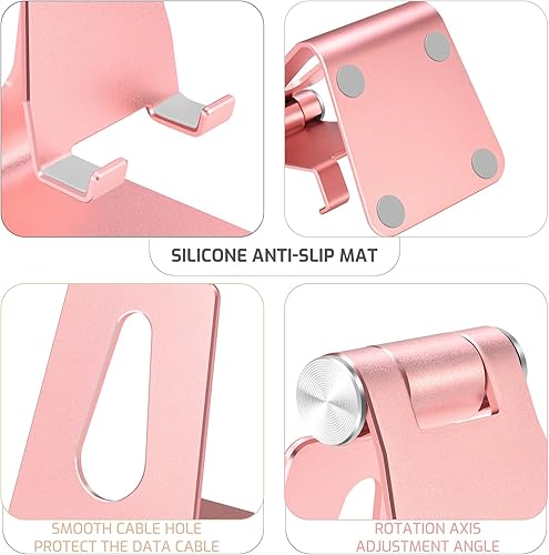 Miniatura 3 de Soporte ajustable del teléfono celular de la aleación de aluminio,Soporte de teléfono de metal de mesa,Muelle de teléfono de escritorio,Cuna de