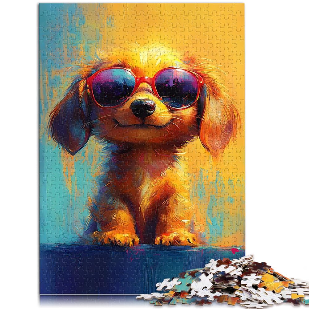 Chien Cool avec des Lunettes de Soleil Puzzle 2000 pièces pour Adultes Jeu de Quiz est idéal comme Cadeau pour Toute la Famille 70x100cm
