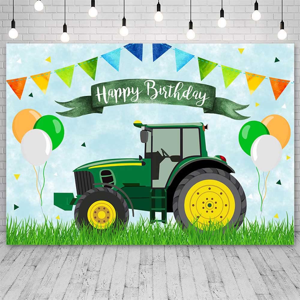 Toile De Fond Anniversaire Thème Ferme 180x109cm – Décoration Tracteur Rustique, Fête Intérieur/extérieur