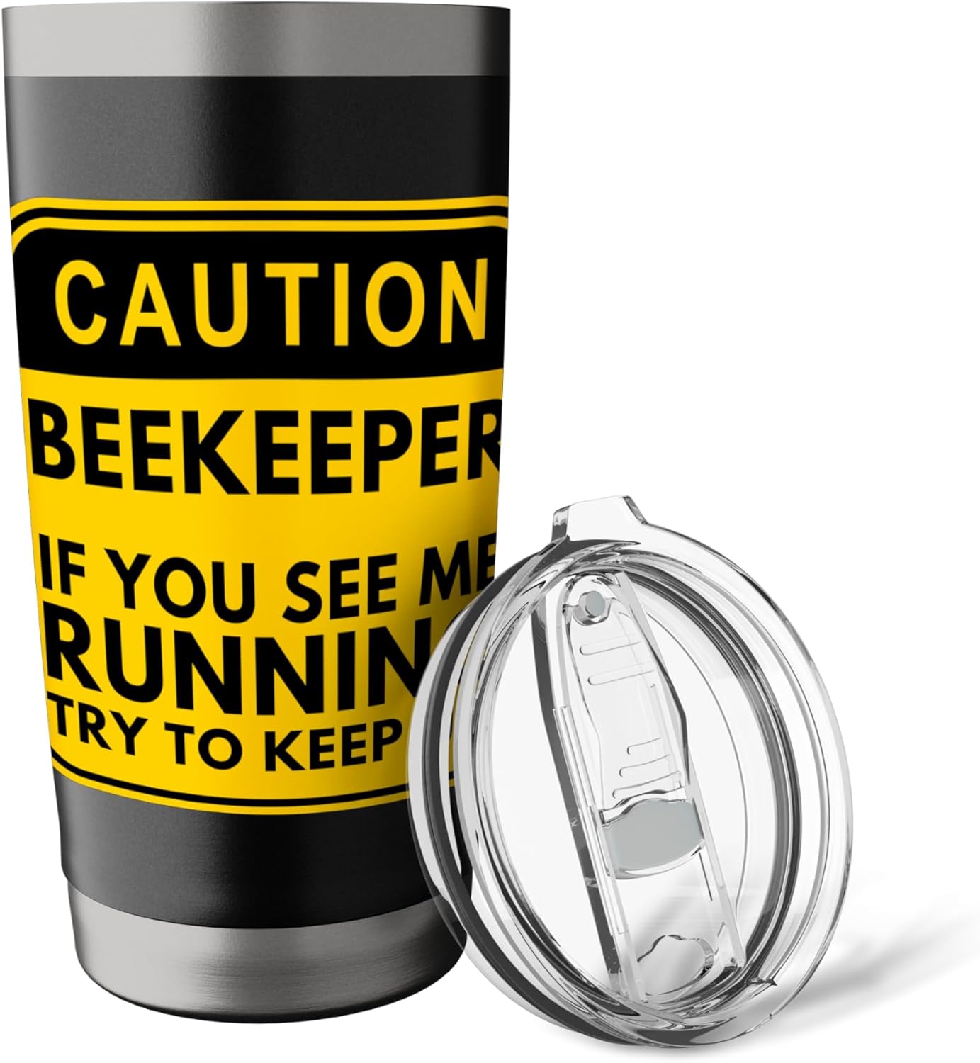 Caution Beekeeper If You See Me Running - Funny Beekeeping Stainless Steel Insulated Tumbler - Image 5