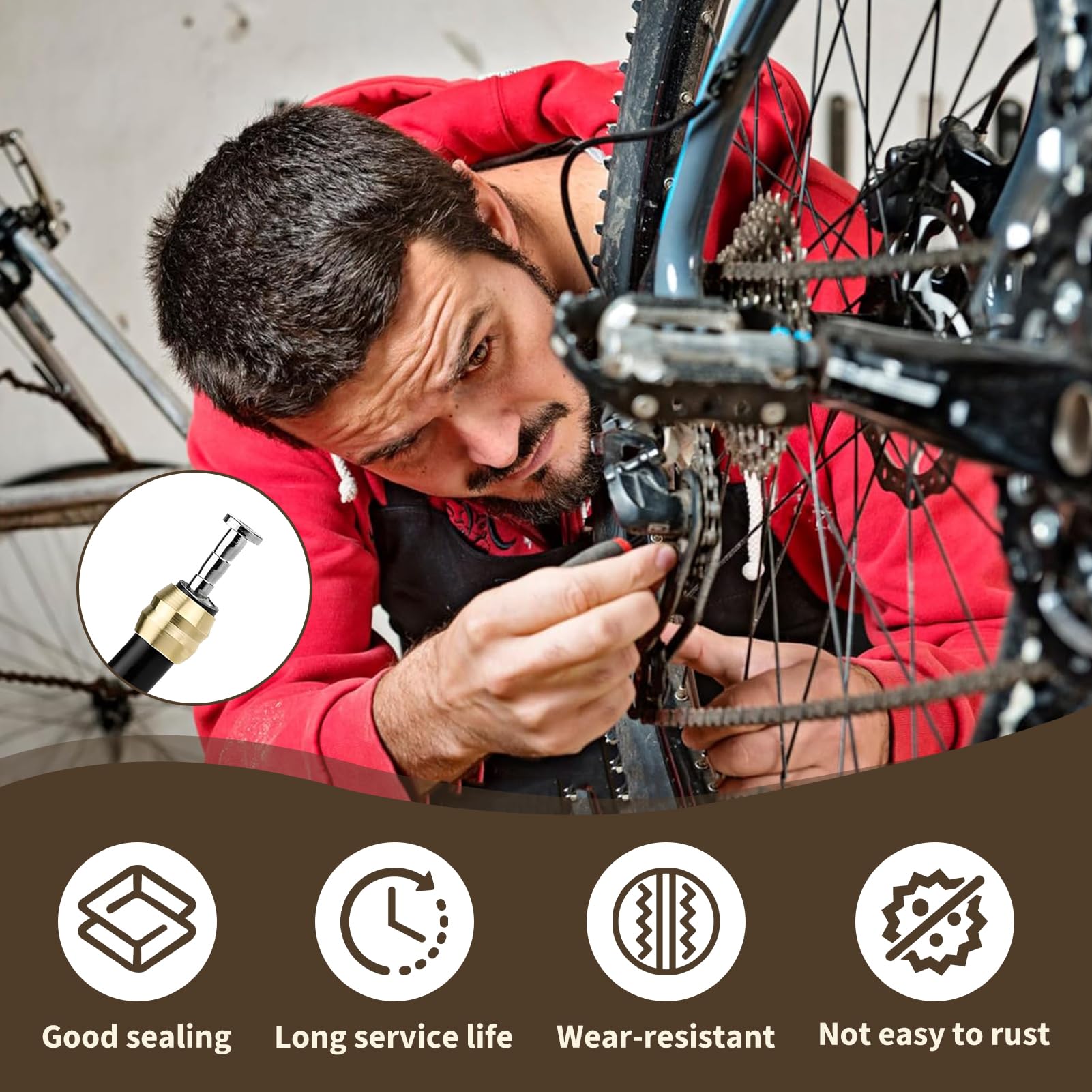 Zestaw 10 sztuk BH90 Olive and Barb do węża hamulcowego, wkład do oleju hamulcowego do hamulców hydraulicznych, miedziane złącza zamienne do rowerów, kompatybilne z Shimano M506 M596 M615 M675 M7000