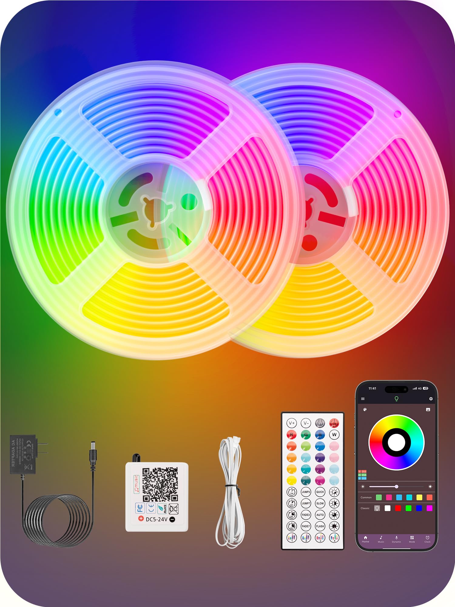 Amazon.com: RIYO Neon Rope Lights, 32.8Ft RGB LED Strip Lights