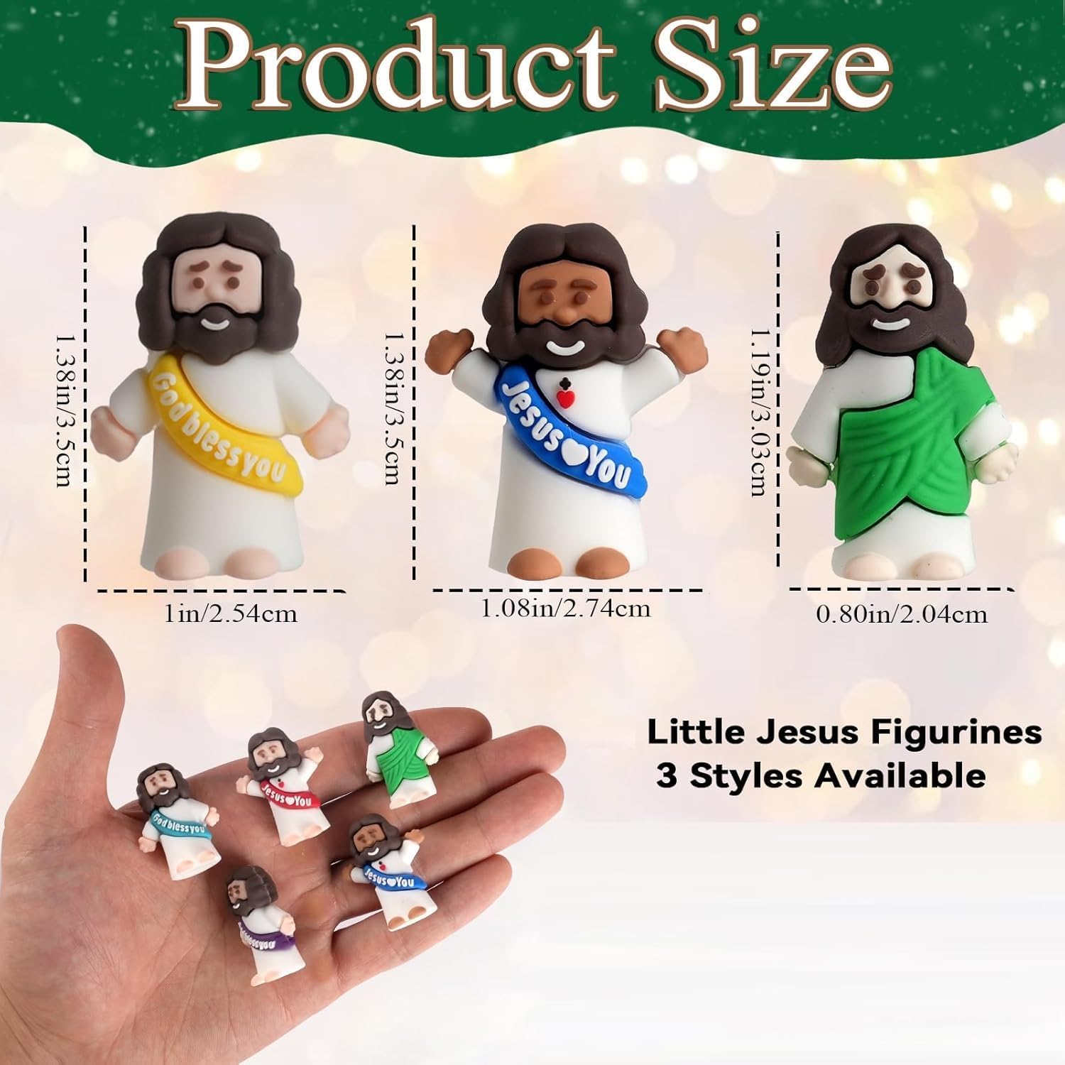 40PCS Multicolor Mini Jesus Figurines - Rubber Religious Party Decor, Perfect for Hide-and-Seek, Sunday School, Baptism, Christmas & Easter Egg Gifts
