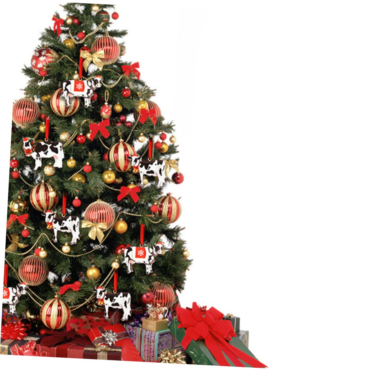 Alipis 24 STK Kuh Weihnachtskugeln Weihnachtsbaum-Kuh-Ornamente Weihnachtsbaum Anhänger Festschmuck Anhänger Selber Machen schmuck -anhänger Harz