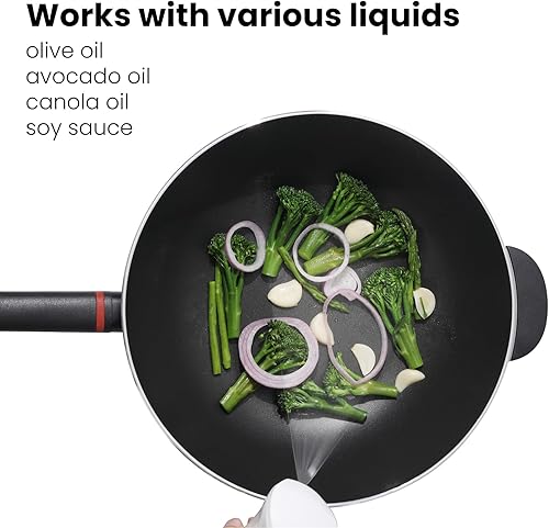 Miniatura 7 de Mistifi Botella de PET en aerosol de aceite de 6.8 fl oz versión mejorada. Botella de spray de niebla fina para freidora de aire, aceite de oliva,