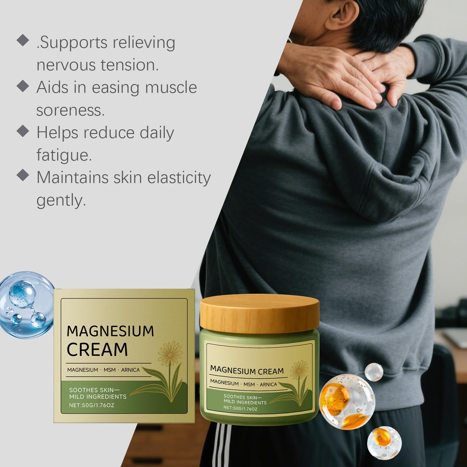 Crème Corps Apaisante pour Relaxation Musculaire, Soulagement des Douleurs