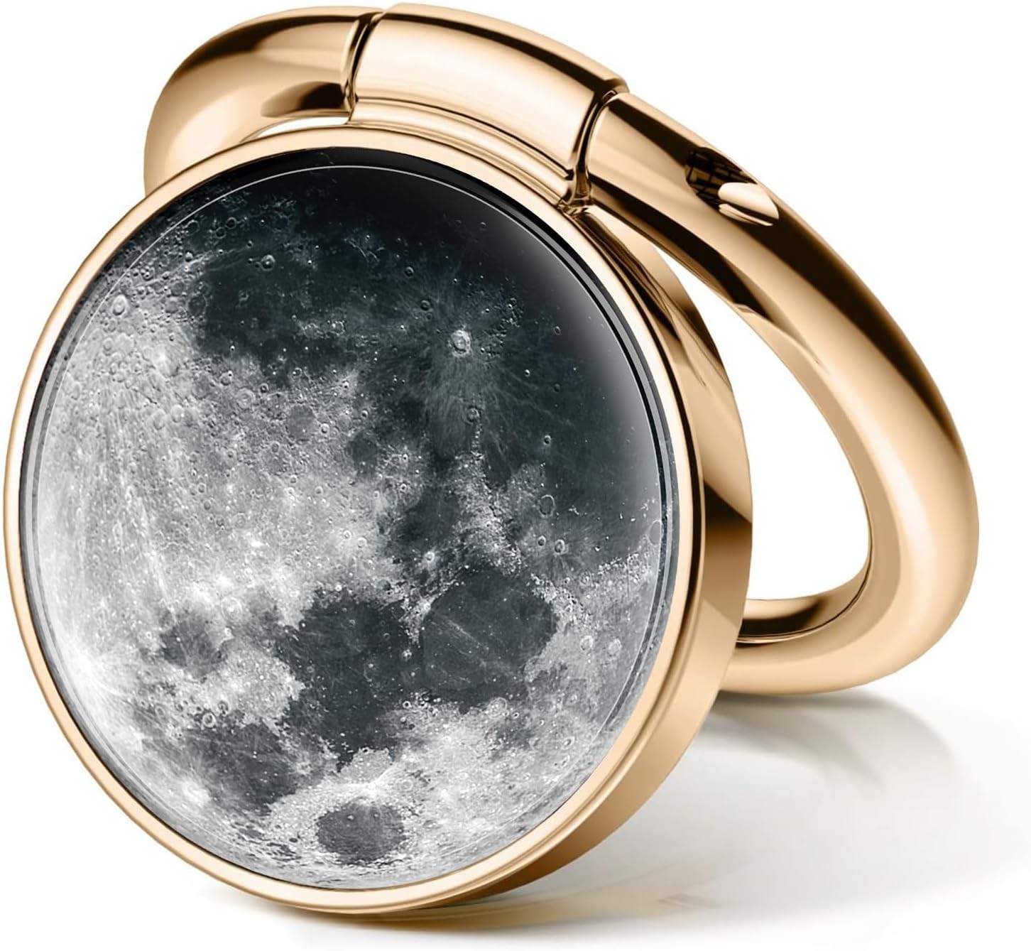 Cell Phone Ring Holder, Cute Metal Phone Grip Stand Finger Ring Kickstand, Flexible 360°Rotation Phone Tablet Case Accessories Compatible with Most Phones Cute Moon