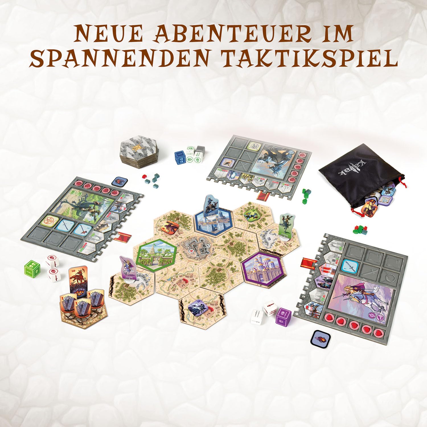 KOSMOS Karak 2 - Das Abenteuer geht weiter, Familienspiel ab 10 Jahre | für 2-5 Personen, Fantasy Abenteuer Spiel, Brettspiel mit Würfeln, deutsche Anleitung