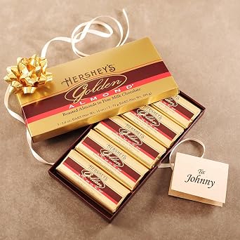 Almond Milk Chocolate Gift Box Roasted Almond Chocolate Bars in Elegant Gold Packaging Gourmet Candy Gift For Holidays Birthdays Thank You Corporate Gifting 5 Large Bars 14 oz Total