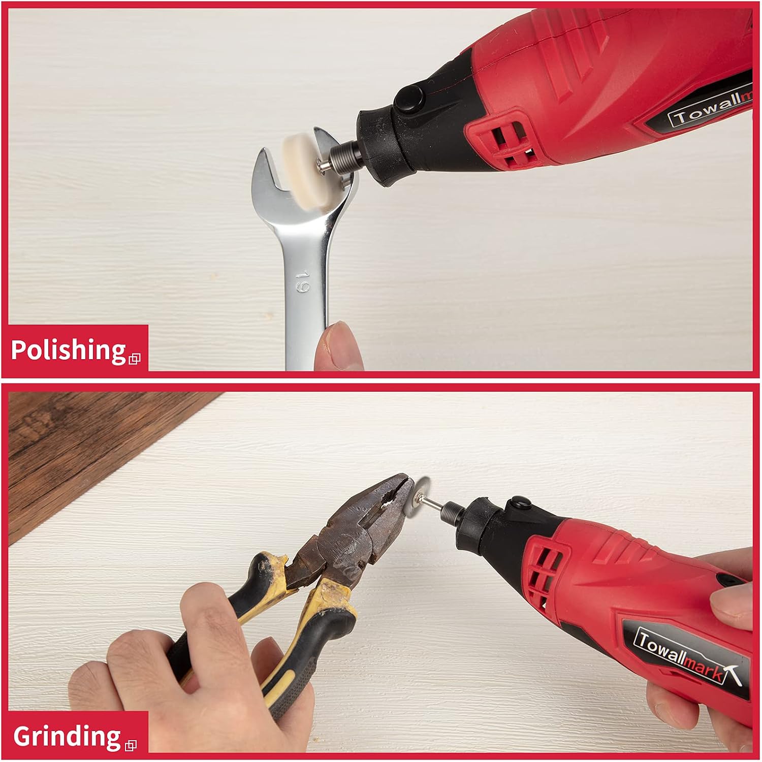 Towallmark Power Rotary Tools with Flex Shaft, 6 Variable Speed - 4 Attachments & 88 Accessories for Cutting, Wood Carving, Engraving, Polishing and Detail Sanding