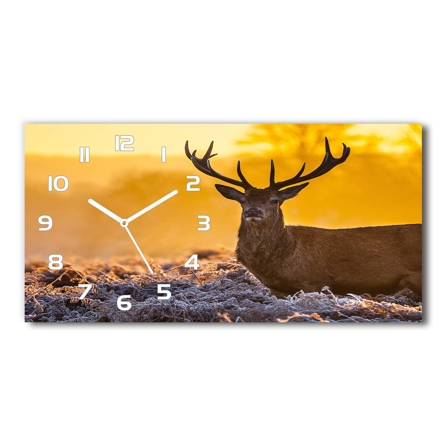 Horloge silencieuse Tulup en verre sécurit avec impression design cerf