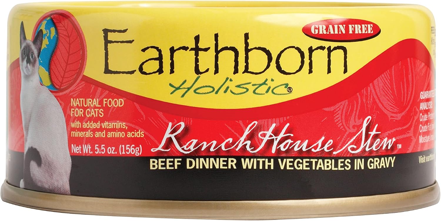 Earthborn Holistic RanchHouse Stew Grain-Free Moist Cat Food, 5.5 Ounce Can( Pack of 24 )