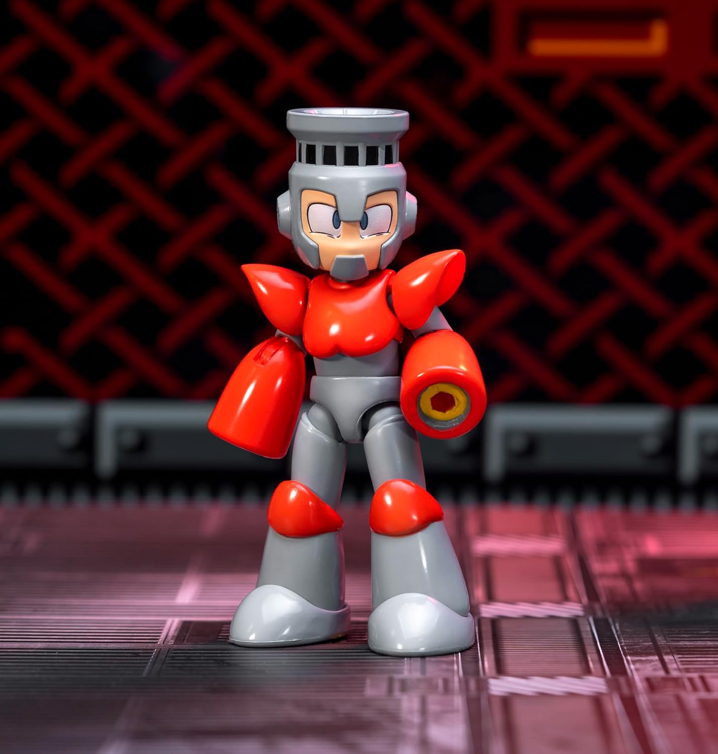 Jada Toys Mega Man FIRE Man Figure (11.5 cm) - Movable Collectible and Action Figure from The Megaman Video Game Series with Alternative Head, Hands and Accessories, for Fans and Collectors from 13