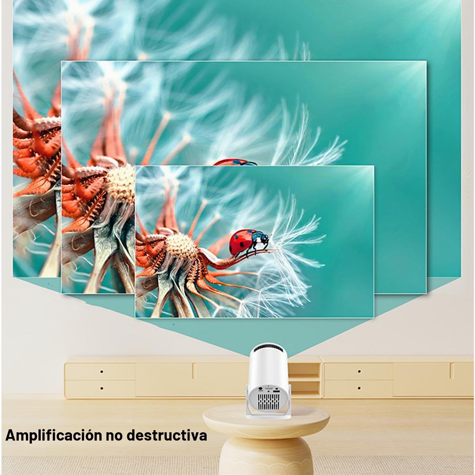 Proyector HD Hogar LED 50 ANSI WiFi Integrado Altavoces Sonido Envolvente Múltiples Interfaces Soporte Proyector Inteligente Portátil para Películas