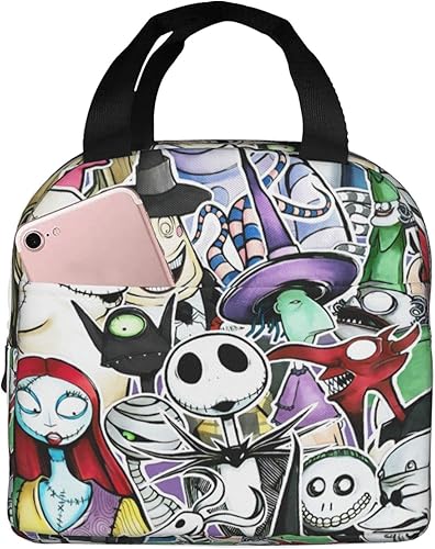 Miniatura 1 de Pmsusoow Lonchera de Navidad con diseño de esqueleto, portátil, aislada, térmica, reutilizable, bolsa de mano, regalos para hombres y mujeres,