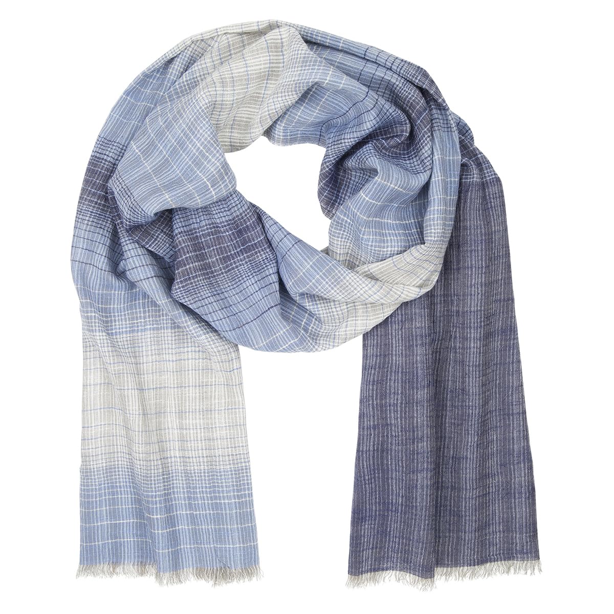 LINDENMANN Bufanda de hombre ligero 100% algodón orgánico azul, azul, Talla única