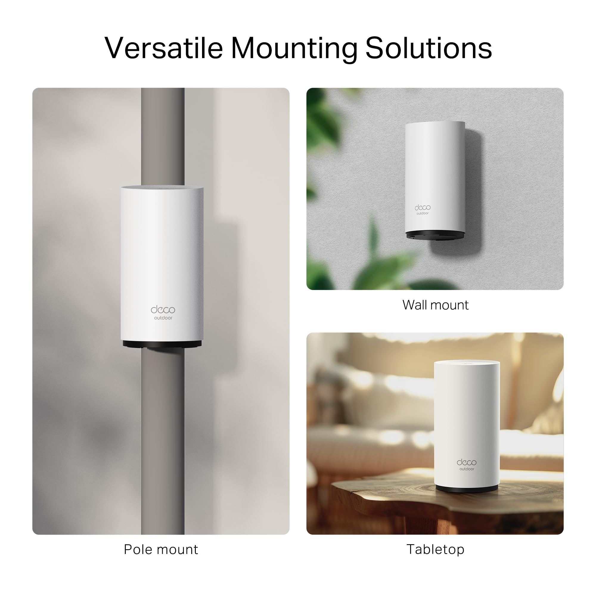 TP-Link Wi-Fi 7 Deco BE25-Outdoor Mesh WiFi BE3600Mbps, punkt dostępowy zewnętrzny, dwuzakresowy, 2 porty 2,5Gbps, IP65, 4 anteny wewnętrzne, odporność na kurz/wodę, montaż na słupie/ścianie