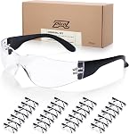 28 Pack Verres de sécurité cristal transparent (Bulk Pack de 24+4) Unisex anti-rayure Protection Gants Impact Résistants Lens Eyewear ANSI Z87.1 Certifié pour la construction, le tir et le laboratoire