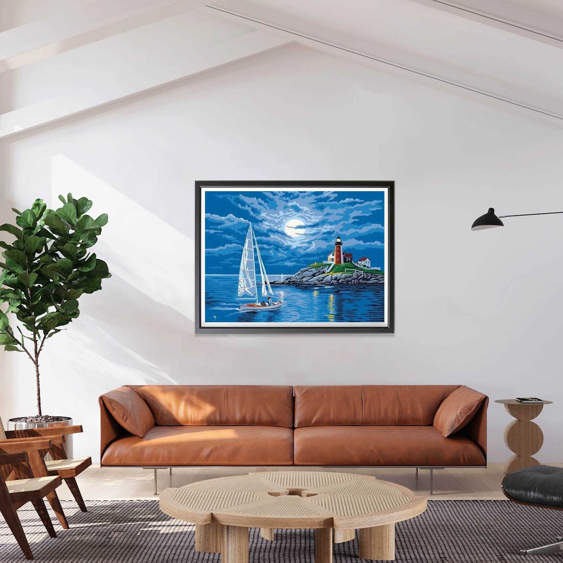 MXJSUA DIY 5D Faro Mare Diamond Painting Kit, Diamante Painting Kit, Diamond Painting Ricamo a Punto Croce Artigianale Per La Decorazione Della Parete Di Casa 30x40cm