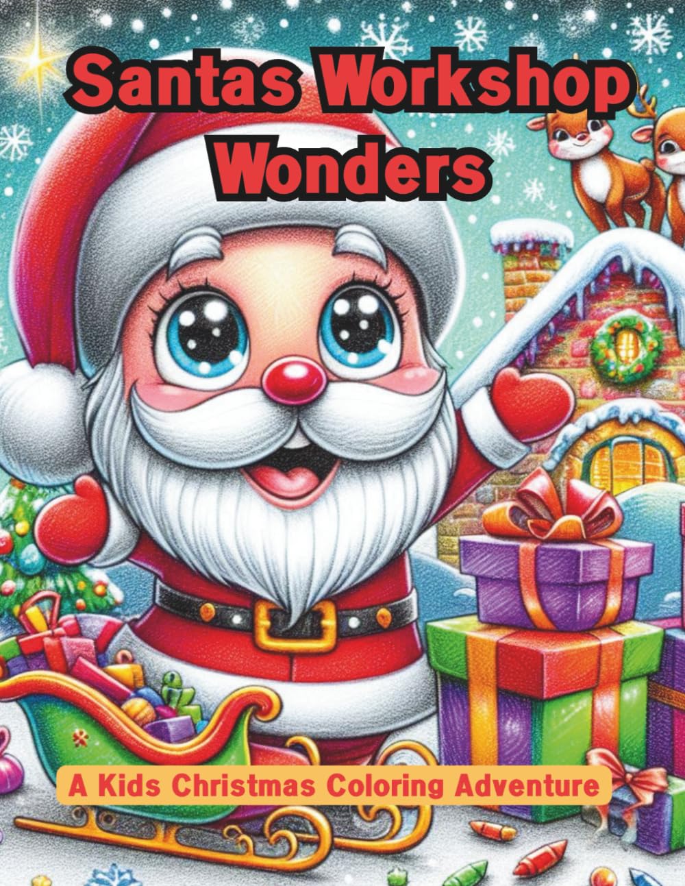 Santas Workshop Wonders: A Kids Christmas Coloring Adventure: Christmas Coloring Book for Kids-Santa, Elves, Reindeer and Holiday Fun