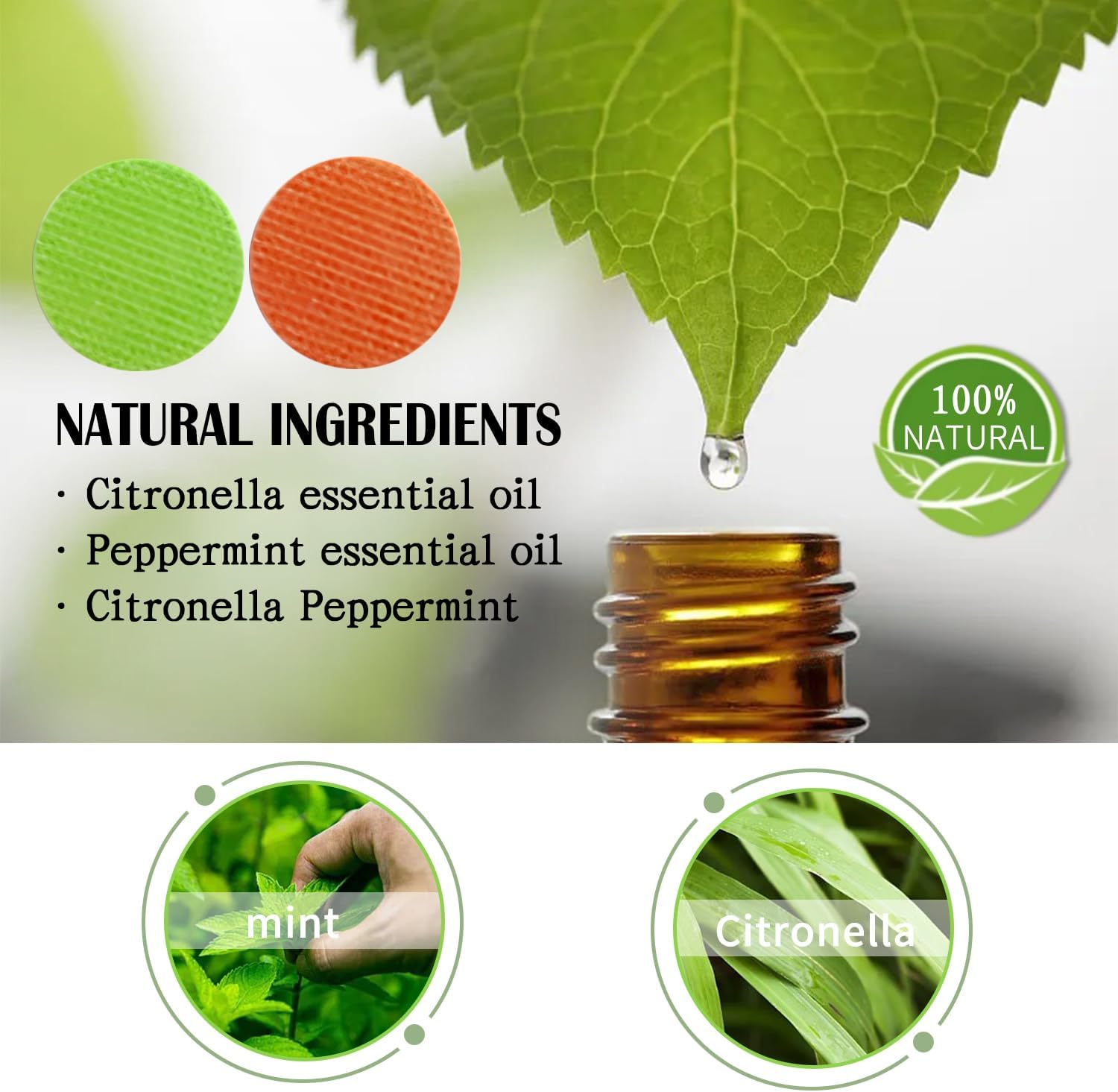 Natural Protection Patches Stickers, 240 Count Long Lasting Protection Stikers for Kids Adult Outdoor Indoor Travel Camping Hiking Anti-mosquito (Orange & Green) - Image 2