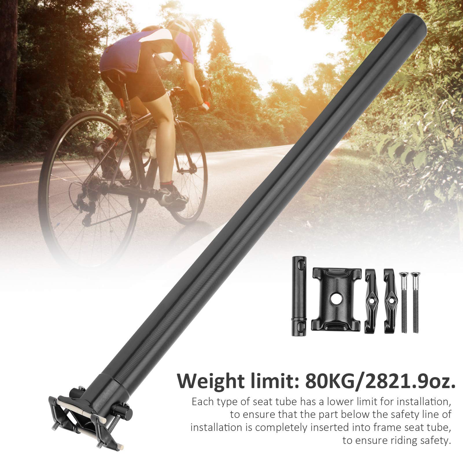 Aluminium Fahrrad Sattelst¨¹tze 33,9 mm Schwarz f¨¹r Rennrad Mountainbike Trekkingbike Gravelbike Carbonoptik Kompatibel mit 30,9 31,6