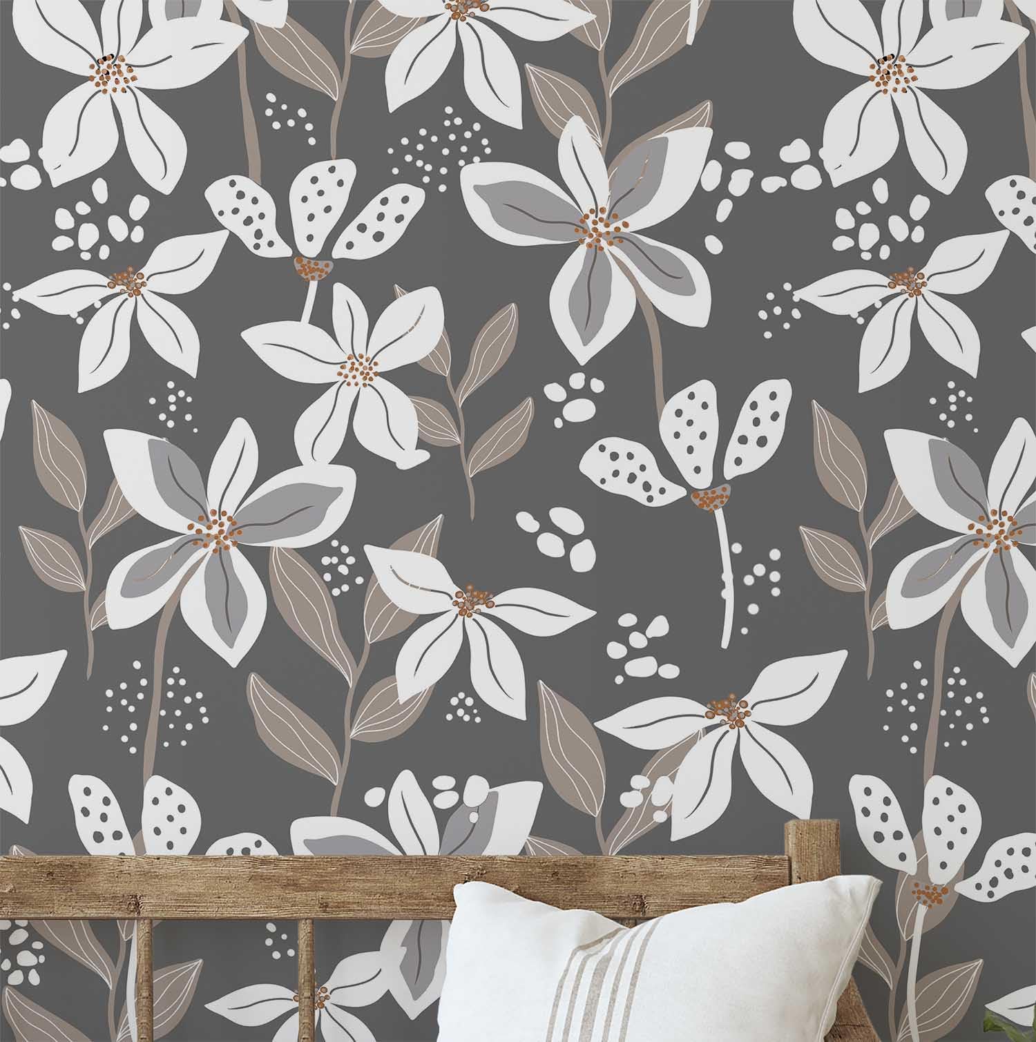 Papier peint amovible à pétales dorés S4Sassy 63,5x152 cm pour chambre