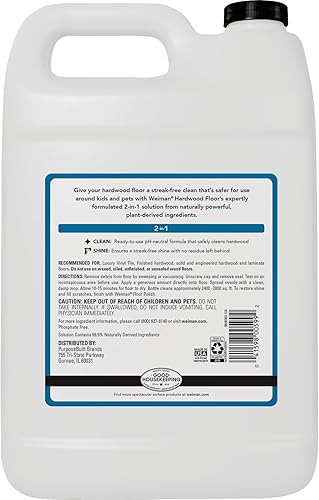 Miniatura 2 de Weiman Limpiador y esmalte de pisos de madera dura limpiador de 128 onzas y esmalte de 32 onzas suelo de madera dura de alto tráfico brillo natural