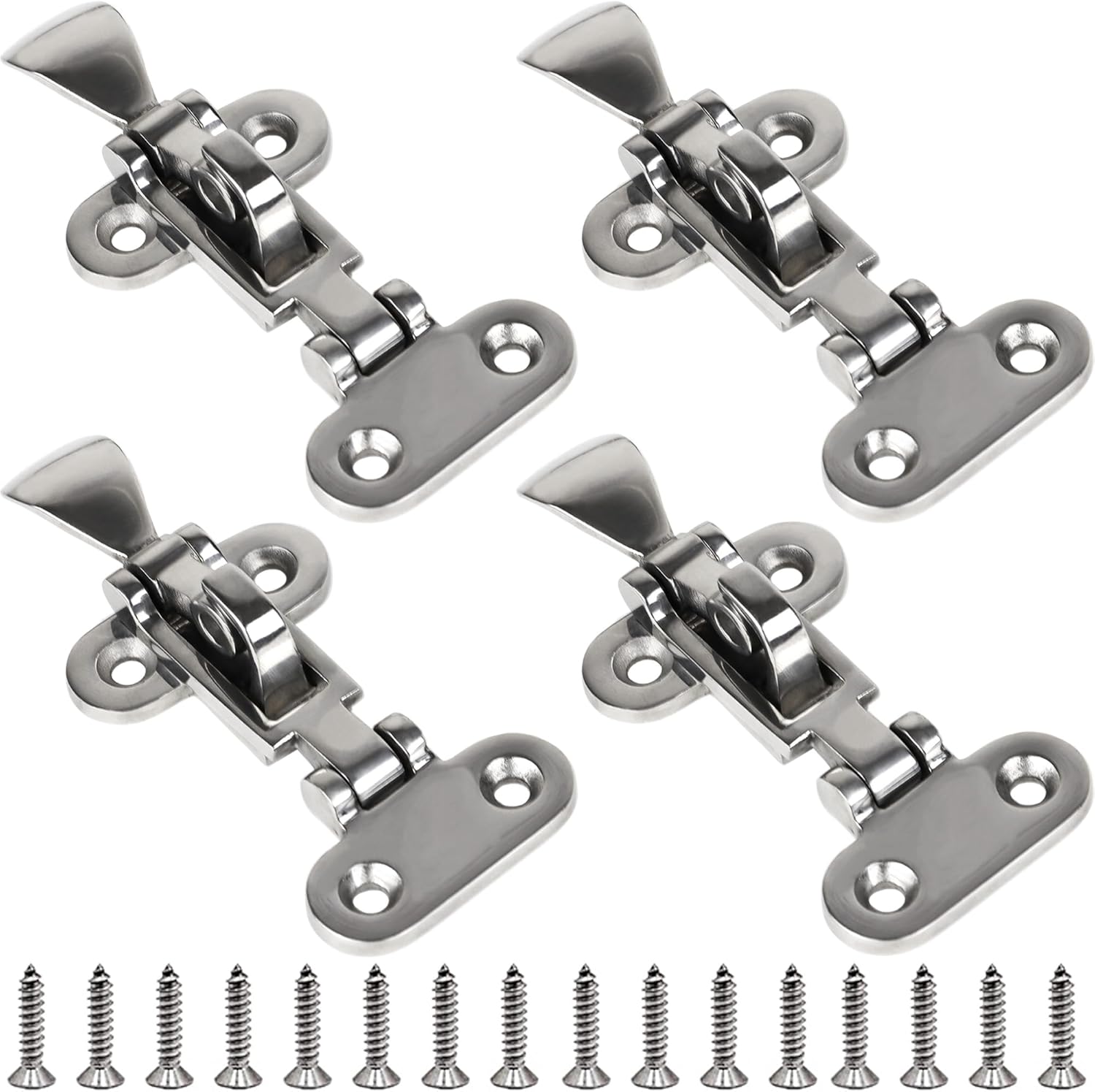 YANYUCB Boat Door Lock Latch Anti-Rattle 316 Stainless Steel Marine Hardware Lockable Hold Down Clamp Latch Fastener Clamp with Screws