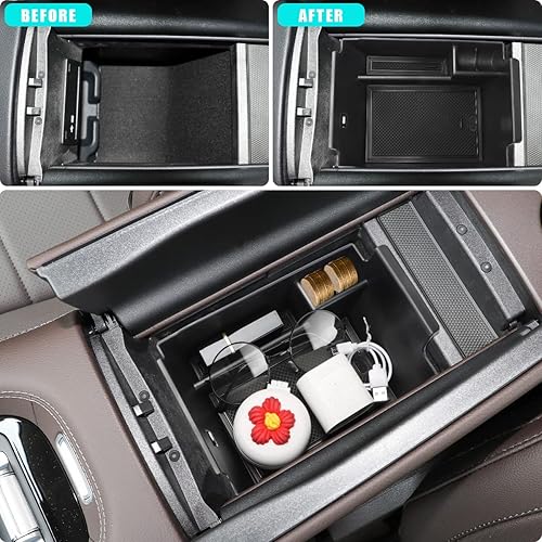 Miniatura 2 de MARCHFA Organizador de consola central compatible con Benz GLE 350 450 W167 53 AMG 2020-2023 2024 2025 2026 Accesorios para reposabrazos GLS 450