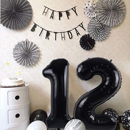 Miniatura 5 de Globos de números grandes, negros, de 40 pulgadas