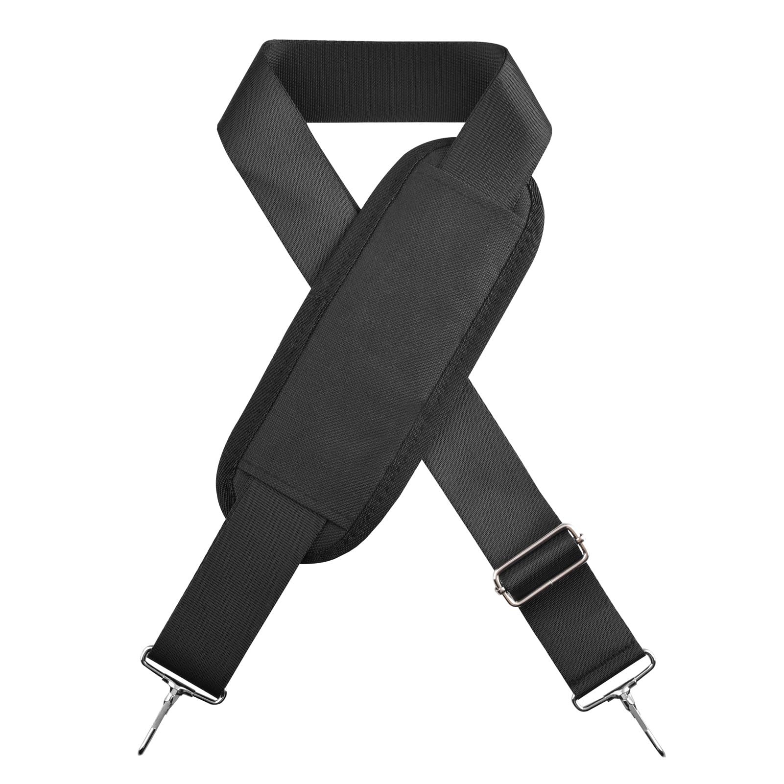 Azarxis Replacement Shoulder Strap with Thick Soft Pad Adjustable Crossbody Webbing Padded Belt for Messenger Laptop Computer Briefcase Luggage Duffel Sport Camera Guitar Bag (Black)