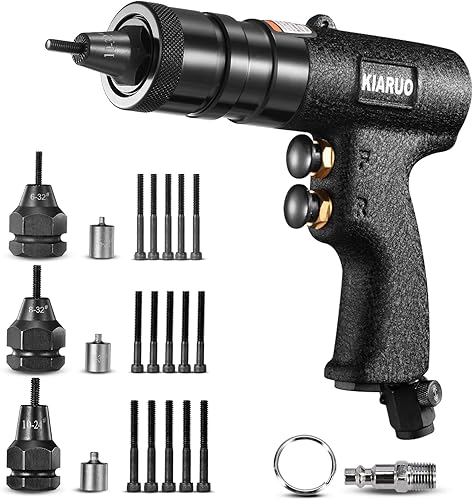 Pistola neumática de tuerca de remache 10-32,8-32,6-32 con mandriles de repuesto, RPM 3000 pistola de remache de grado industrial MODEI interruptor