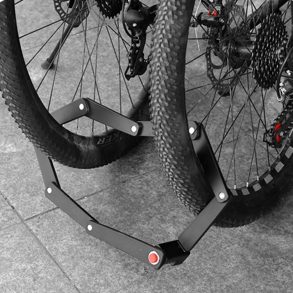 Lucchetto pieghevole per bicicletta, con combinazione portatile, blocco di sicurezza per bicicletta, e-bike, mountain bike, scooter elettrico, in lega, dispositivo antifurto piccolo, nero