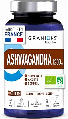 Ashwagandha bio KSM-66 1200 mg, 60 comprimés Granions
