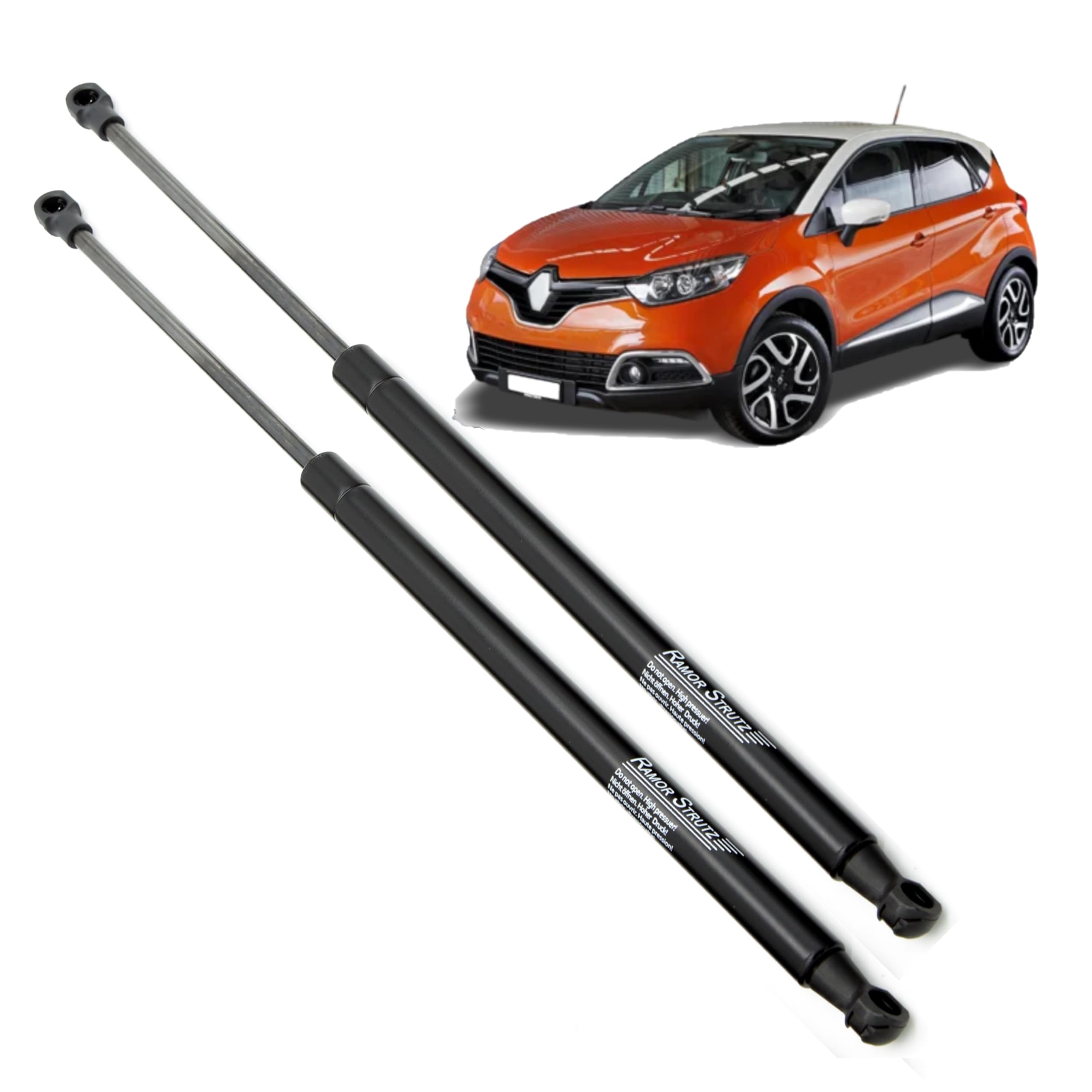 2x Molle a Gas per Cofano Compatibili con Renault Captur 2013-2020. Remplacement du numéro de pièce 654709991R