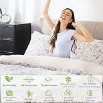 3-Piece Ensemble de couvertures de couettes – 300TC Tencel Lyocell, Ultra Lits de refroidissement doux avec 2 Carcasses d'oreillers – Lin de luxe respirant, durable (Lavande Garden Floral, Queen (U.S. Standard))
