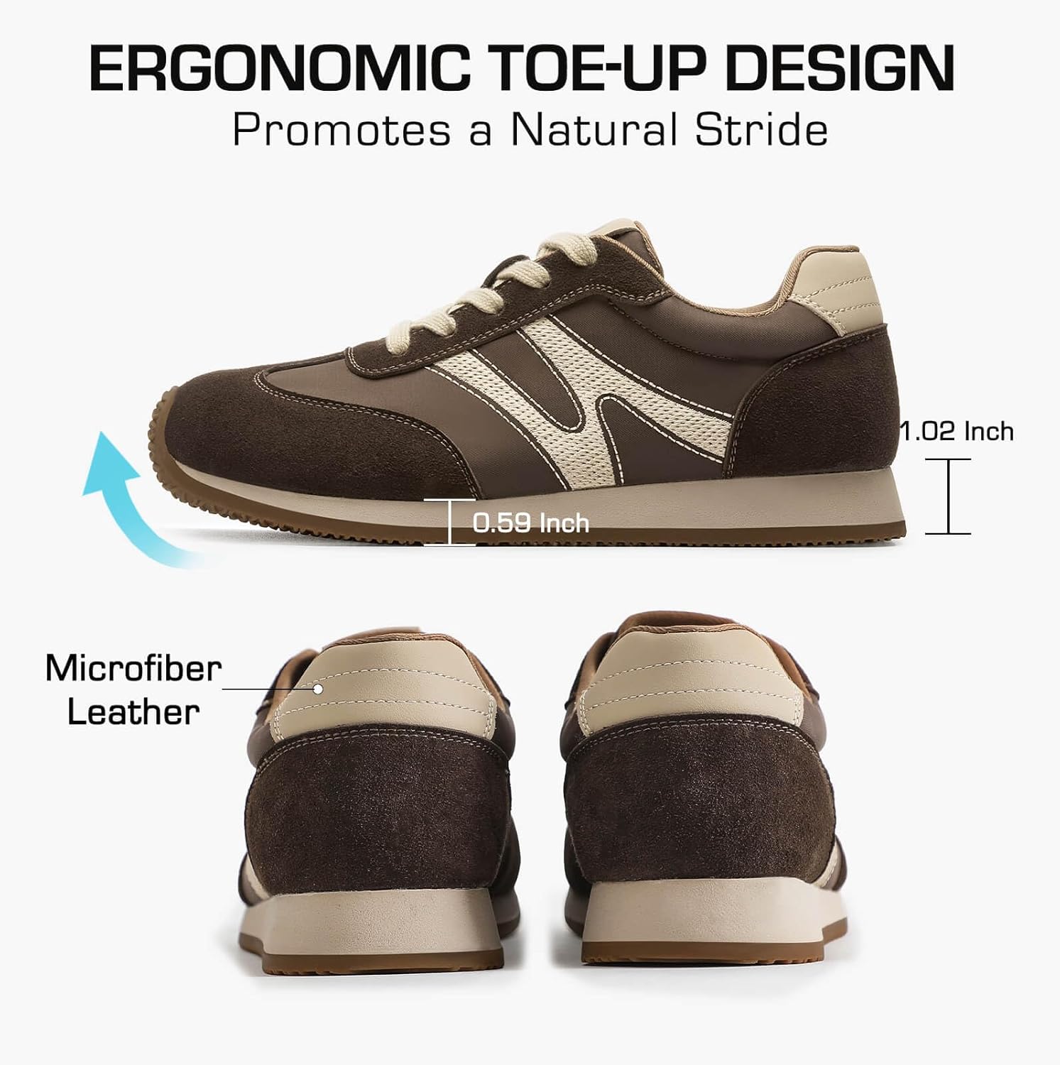 somiliss Women's Wide Toe Box Shoes with Arch Support Comfortable Wide Width Fashion Sneakers Walking Tennis Shoes Casual Retro - Image 4